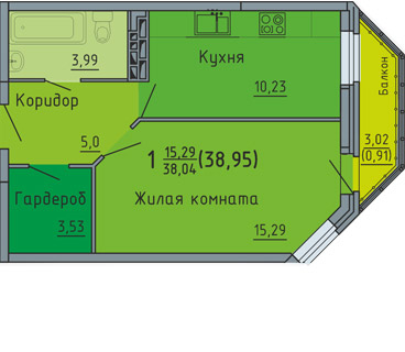 планировка квартиры 39 м2
